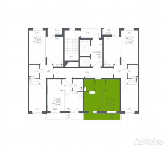 1-к квартира, 32.7 м², 6/17 эт.