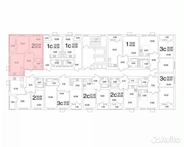 1-к квартира, 26.4 м², 13/26 эт. 1-к квартира, 26.4 м², 13/26 эт.