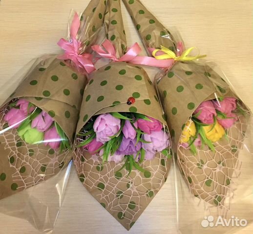 Букет тюльпанов из мыла ручной работы