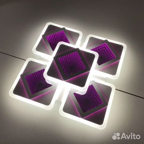 Светодиодная люстра, потолочная с 3D подсветкой
