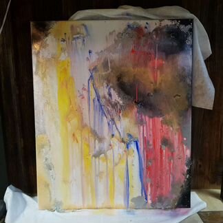 Холст акрил.живопись.дождь