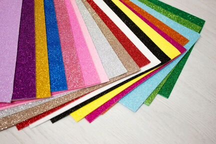 Фоамиран глиттерный,кожзам, основы для канзаши