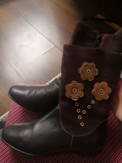 Детские сапоги осенние кожаные, 35-36р