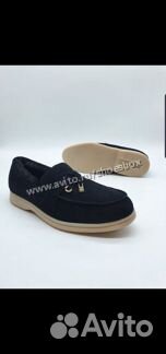 Мокасины лоро пиана черные