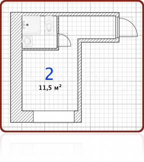 Квартира-студия, 11.5 м², 2/6 эт.