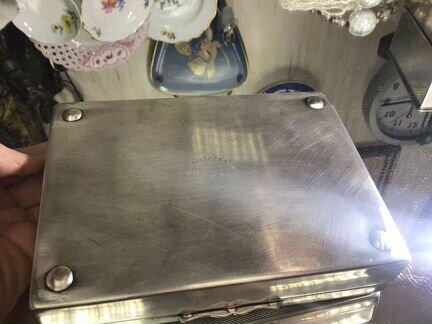 Шкатулка бокс антикварная посеребрение