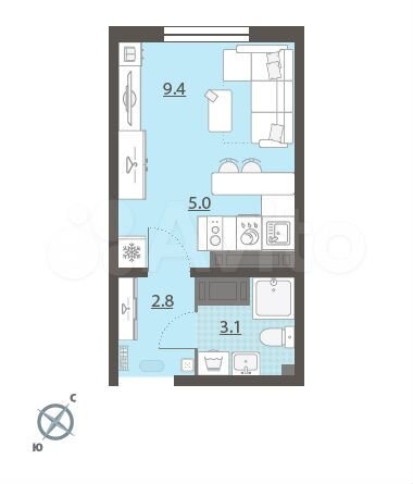 Квартира-студия, 20,2 м², 26/26 эт.