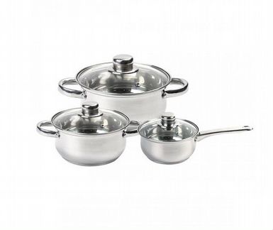 Набор кастрюль из нержавейки (1,6л, 2,2л, 4,2л)