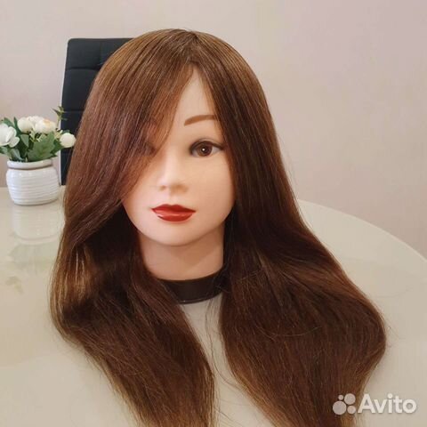 Учебная голова для причесок. Болванка натуральный