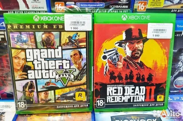 300 дисков Xbox One - Игры от Rockstar Rdr/Gta