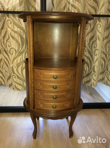 Тумба-комод овальная, Италия, винтаж, дерево