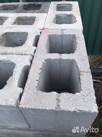 Блок бетонный, 2х пустотный