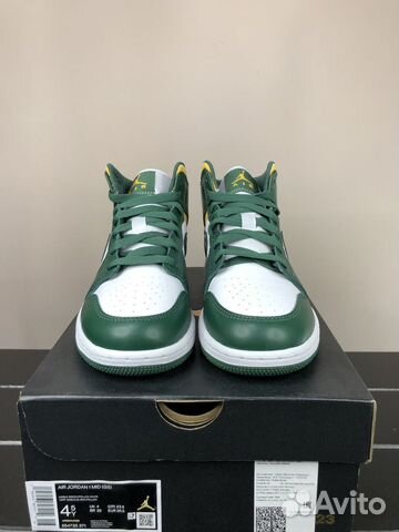 Jordan 1 Mid Sonics Green Yellow (4.5us - 35.5ру)