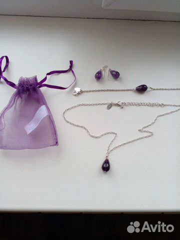 Бижутерия из аметиста, комплект