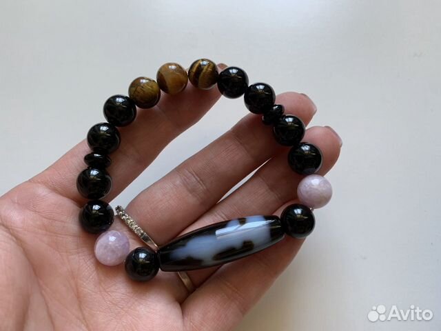 Браслеты с бусинами дзи из Тибета