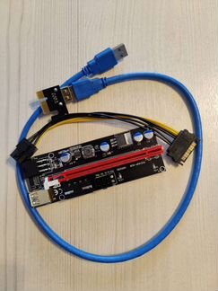 Новый Райзер ver009s 2*6pin Pci-e + molex X Eth Bt