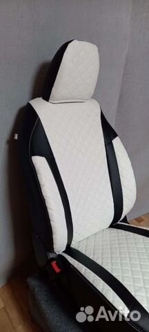 Чехлы Ниссан Кашкай Франт белая экокожа