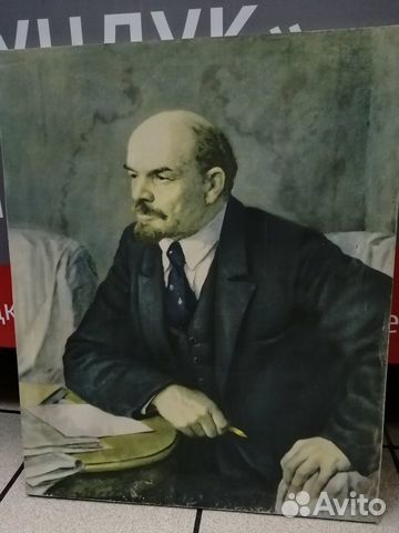 Картина. репродукция на ткани. 1984 г. В. И. ленин
