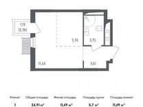 Квартира-студия, 24,9 м², 14/17 эт.