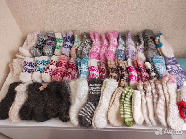 Носочки варежки пуховые вязаные