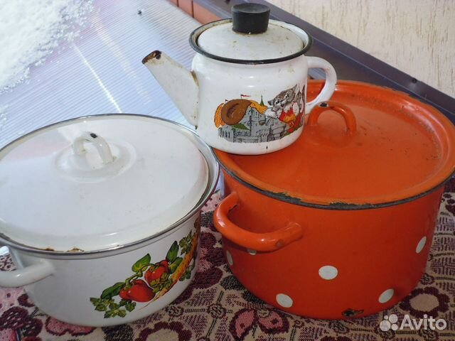 Кастрюля эмалированная