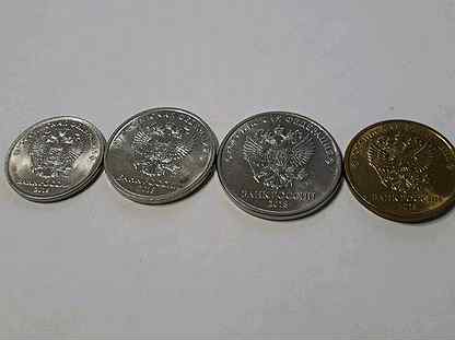 Набор 4 монеты 1,2,5,10рублей 2018год Новый герб