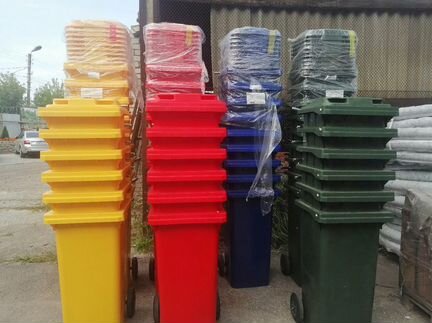 Мусорный Контейнер 240л синий зеленый красный желт