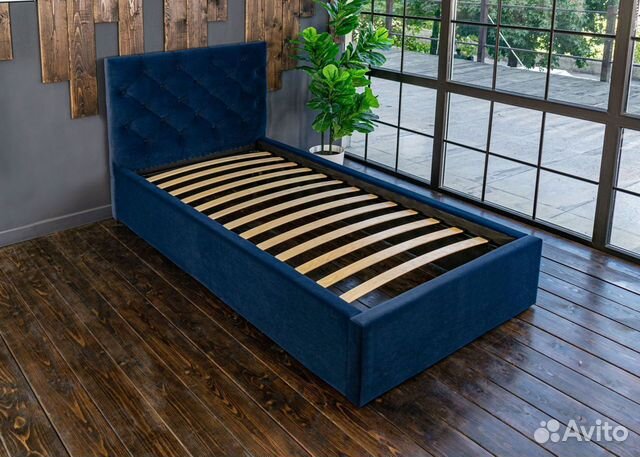 Кровать 80х200 Барокко синий