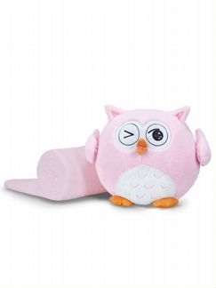 Сова с пледом розовая