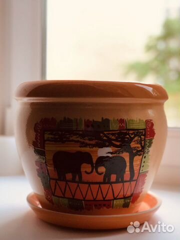 Керамический цветочный горшок