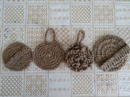 Эко-мочалки из джута для спа-процедур