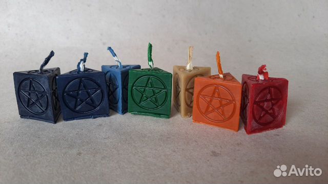 Пентаграмма, чакровый набор восковых свечей