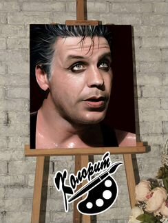 Портрет на холсте 40х50см солист группы Рамштайн