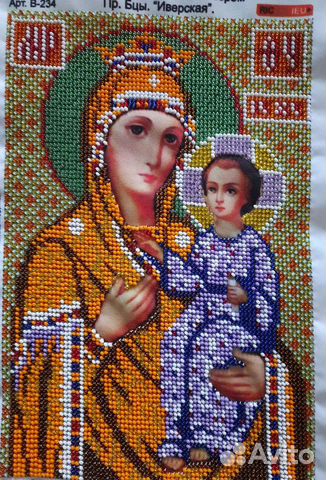 Икона Иверская, бисер