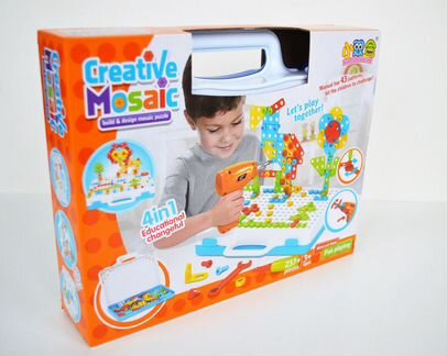 Детский шуруповерт конструктор-мозаика