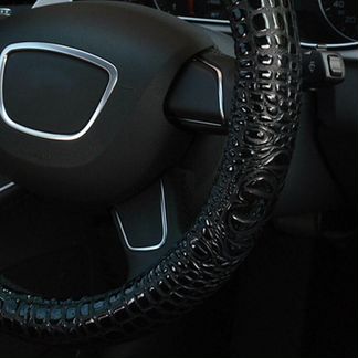 М 15' 38 cm черный крокодиловый чехол руль