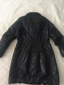 Кожаный пуховик