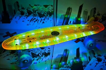 Скейт пени борд led светящийся