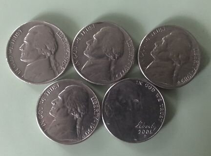 Монета пять центов США