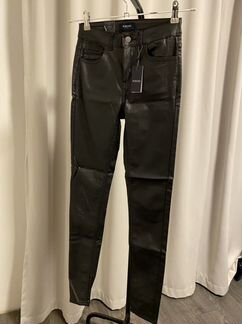 Джинсы скинни отделка под кожу xs