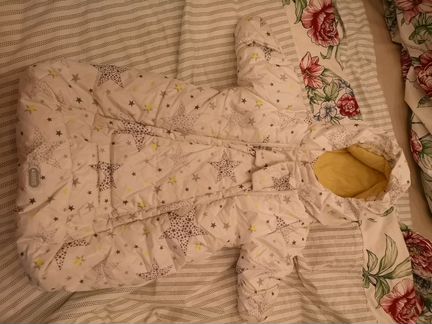 Конверт детский зимний Barkito, белый с рисунком