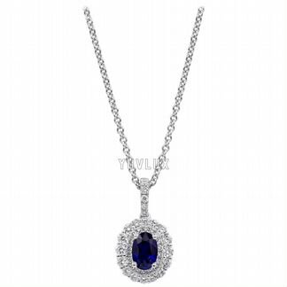 Золотая подвеска с сапфиром 0.5 ct