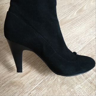 Сапоги на каблуке осенние натуральная замша