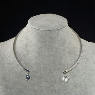 Колье Минимализм Platina кристалл Сваровски жемчуг