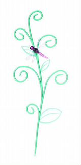 Опора для цветов стрекоза на ветке новая