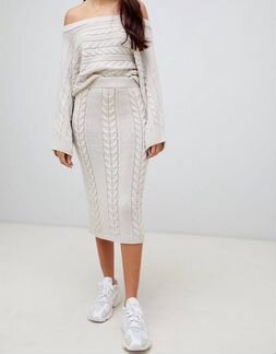 Костюм вязаный молочный ASOS