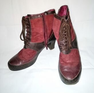 Красивые бордовые ботильоны, размер 40