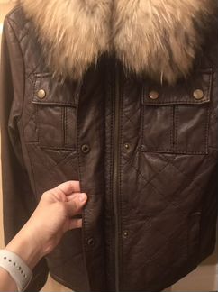 Куртка кожаная утеплённая Benetton, размер 40-42