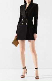 Платье-пиджак Balmain с атласными лацканами