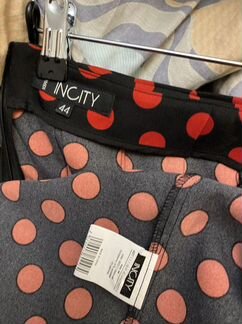 Юбка миди красная в горошек 44 р. Incity